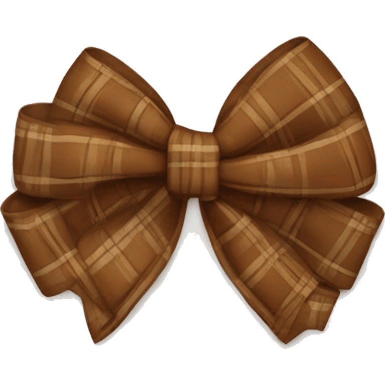 brown plaid bow emoji