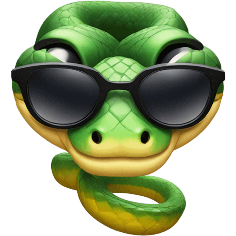 Snake wearing glasses emoji