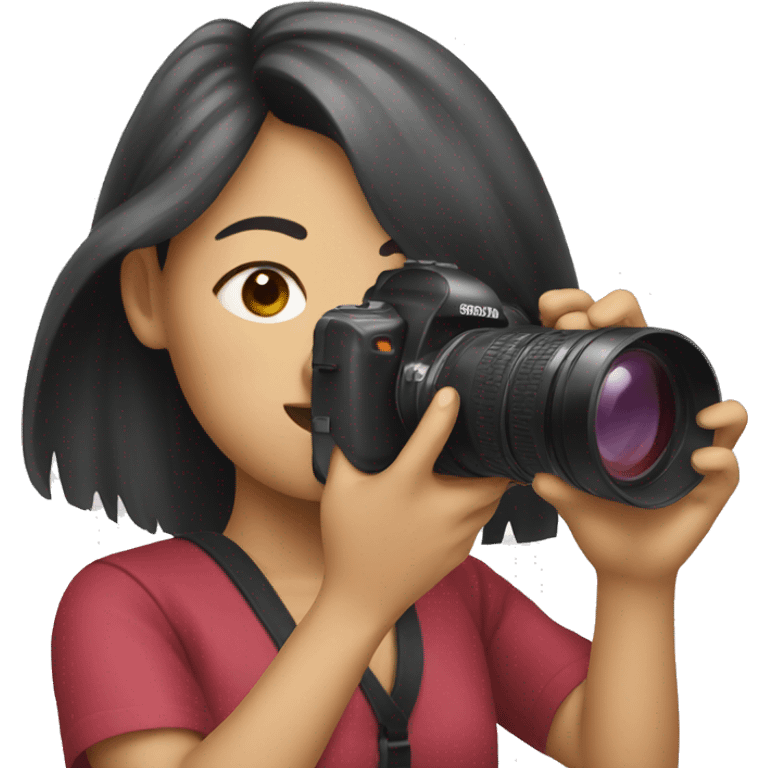 asian girl taking photos  emoji