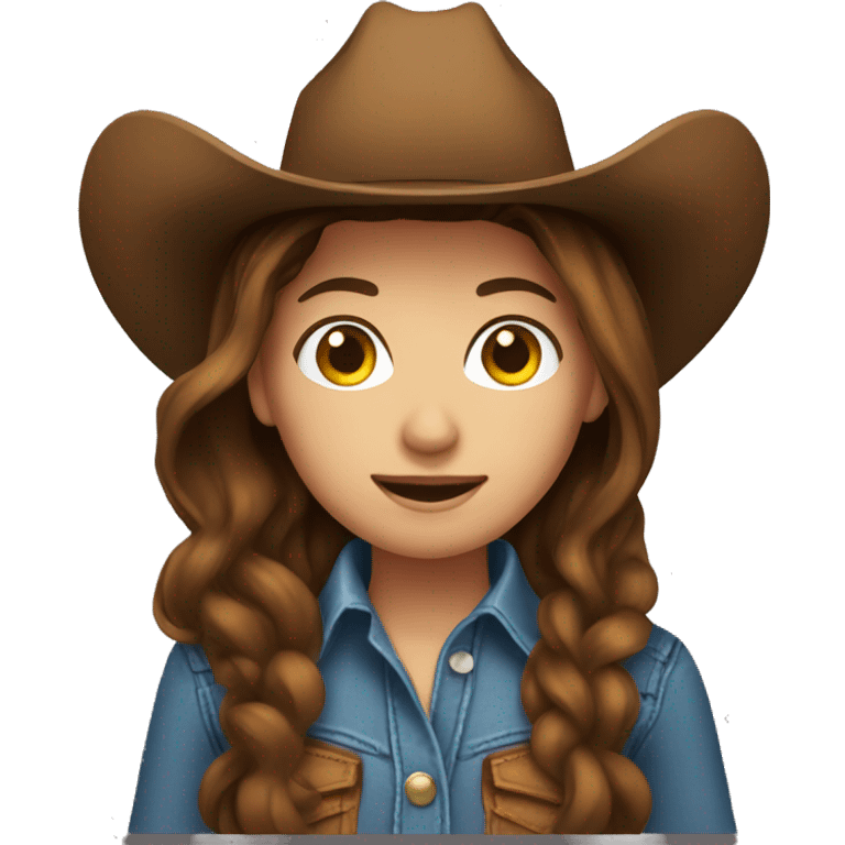 brown hair Cowgirl  emoji