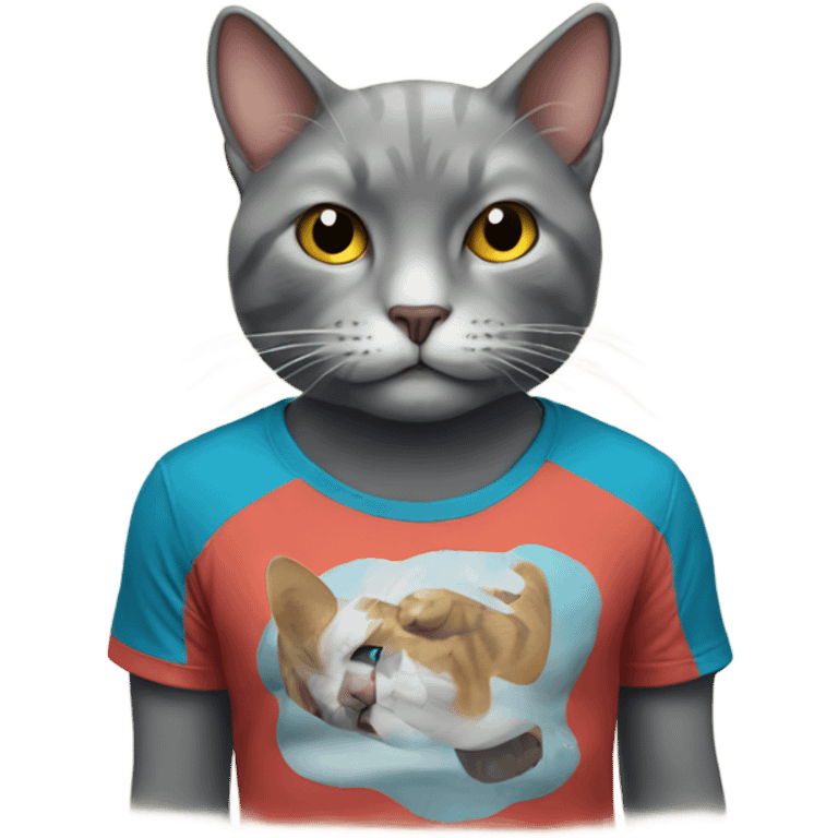 Cat wearing a tshirt  emoji