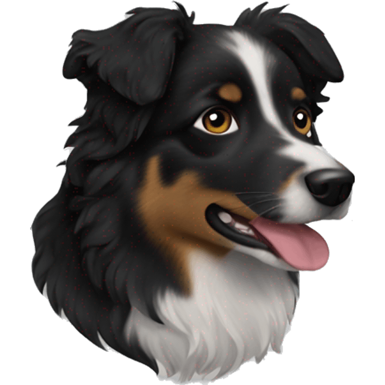 Small black australian shepherd dog emoji