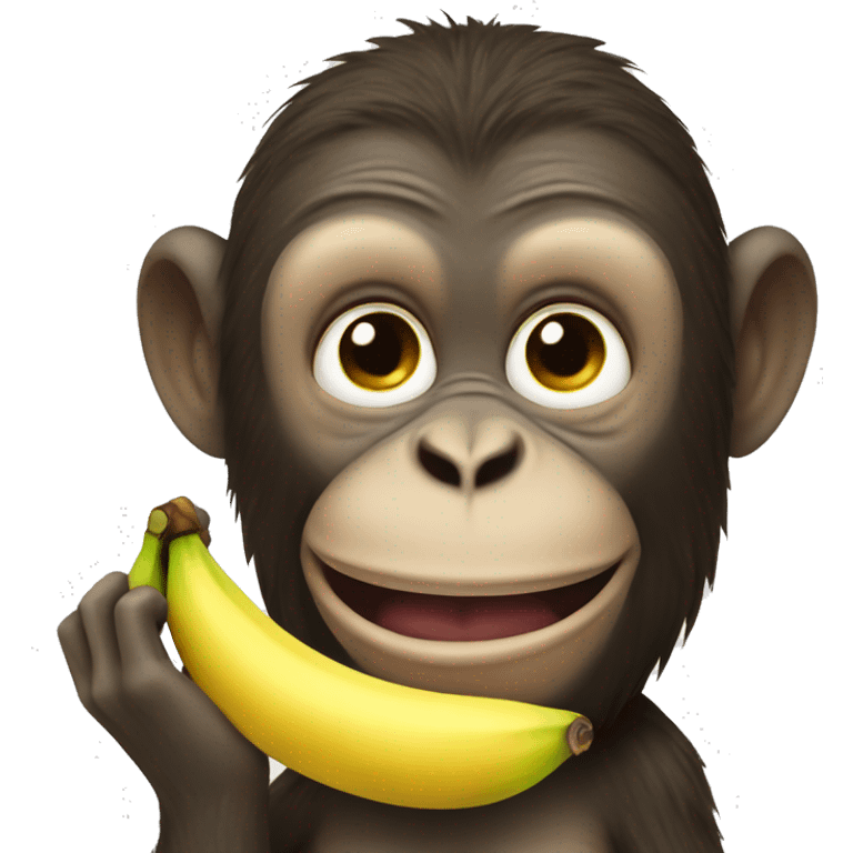 Monkey eating banana emoji