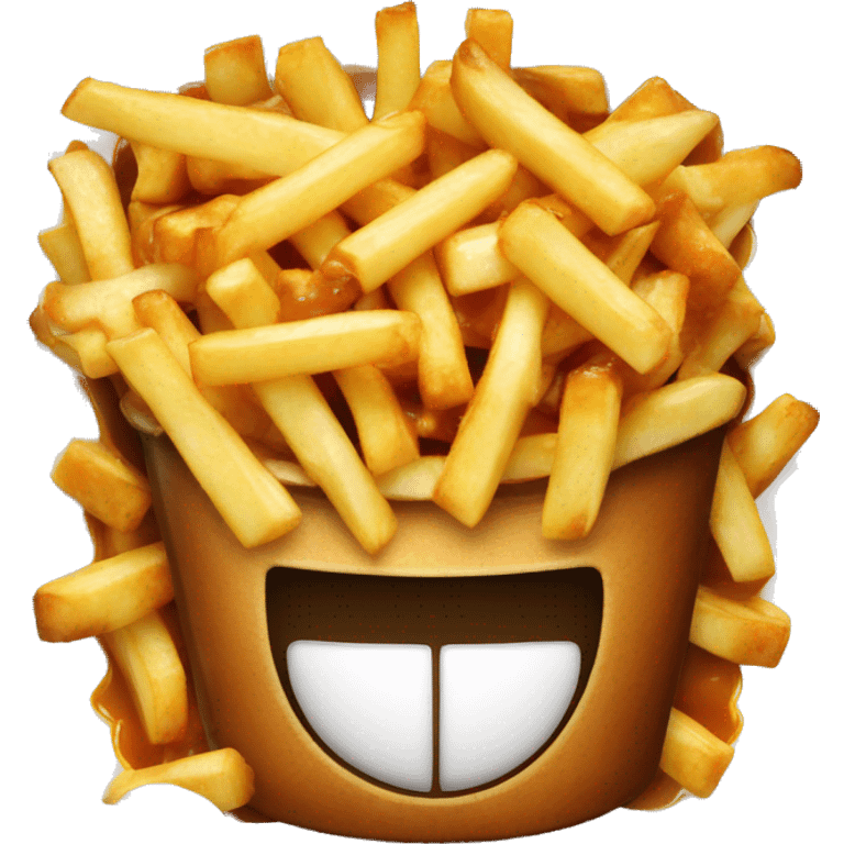 Poutine qui mange une poutine emoji