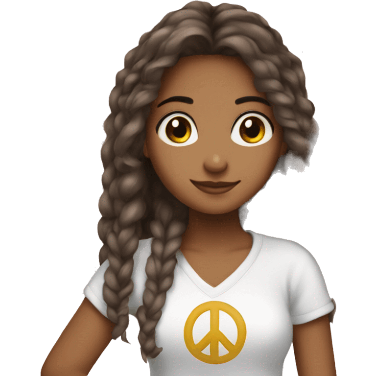 peace sign cute girl latina emoji