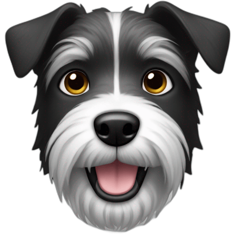 terrier face black with grey mouth fur emoji