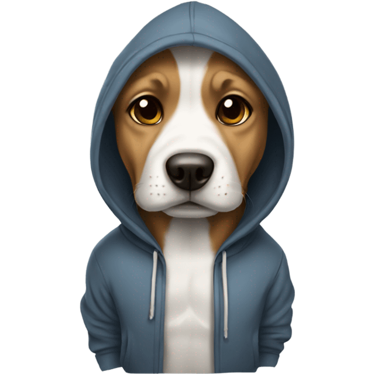 Dog wearing a hoodie emoji