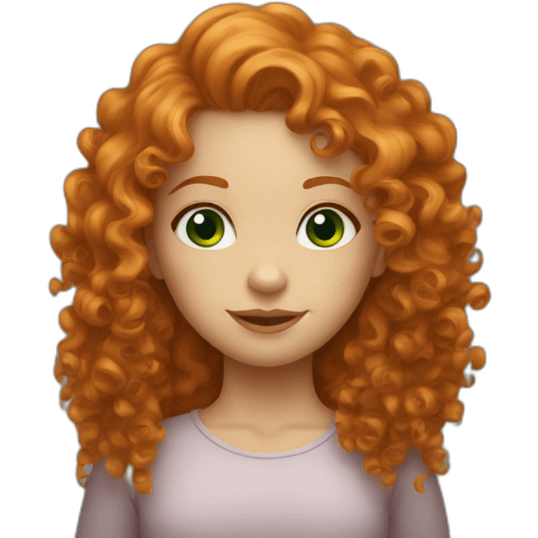 curly haired ginger girl with green eyes emoji