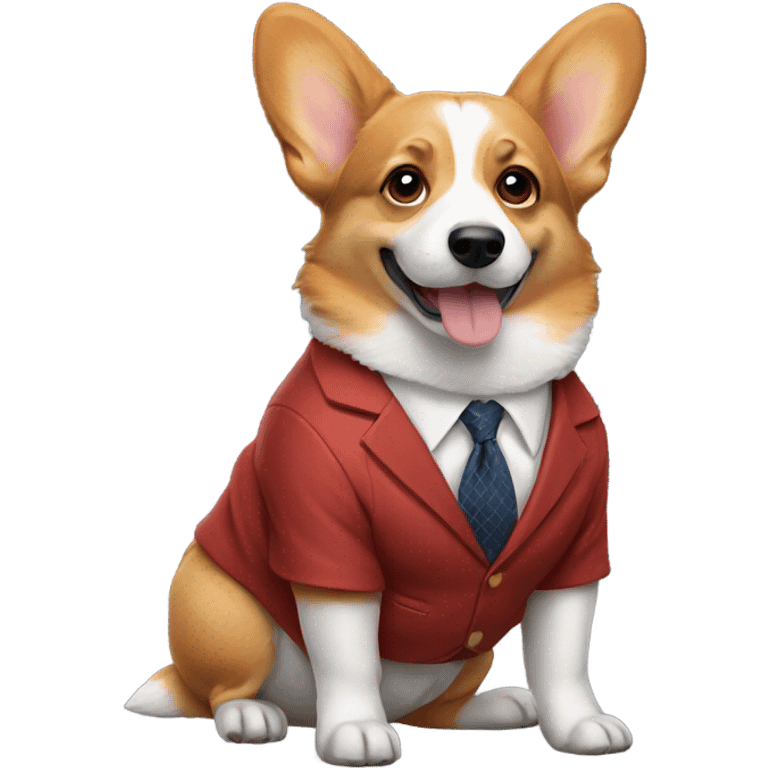 Corgi wearing a sport coat emoji