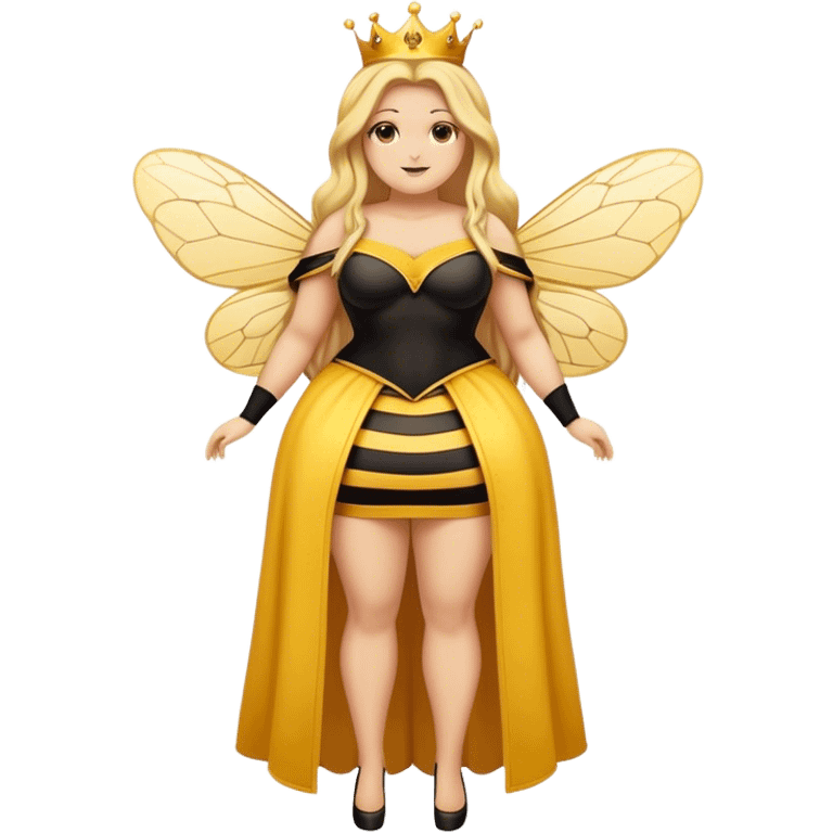 Full Body  plus size Queen bee woman with long blonde hair emoji