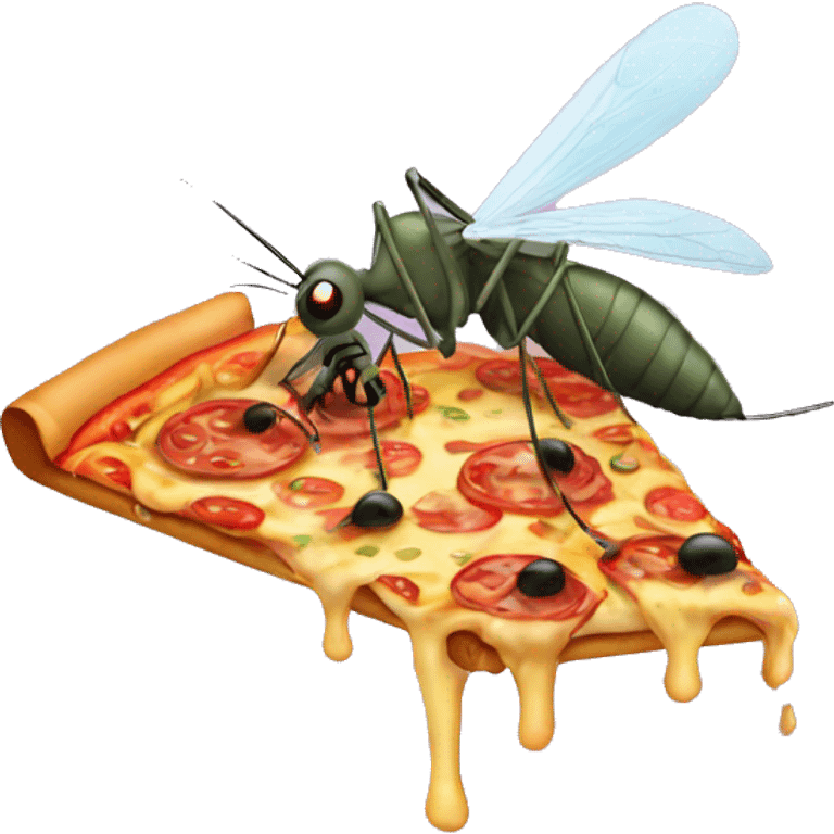 Mosquito eating pizza emoji