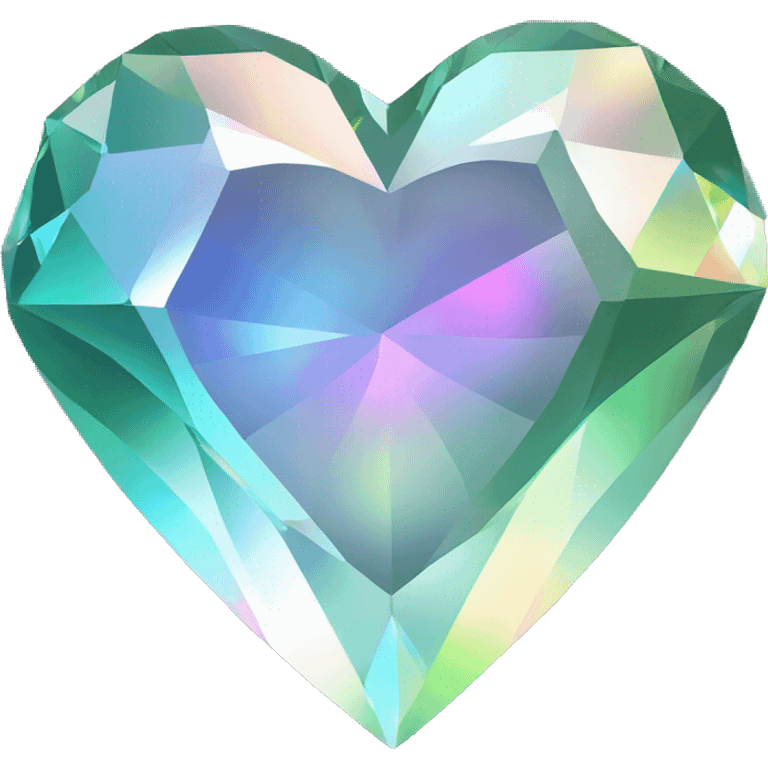 Heart shaped 56-carat iridescent diamond emoji