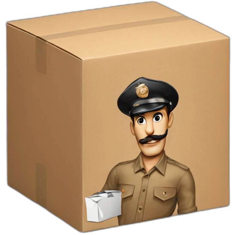 Tom of Finland carries a box emoji