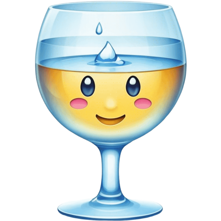 Crystal glass with water emoji