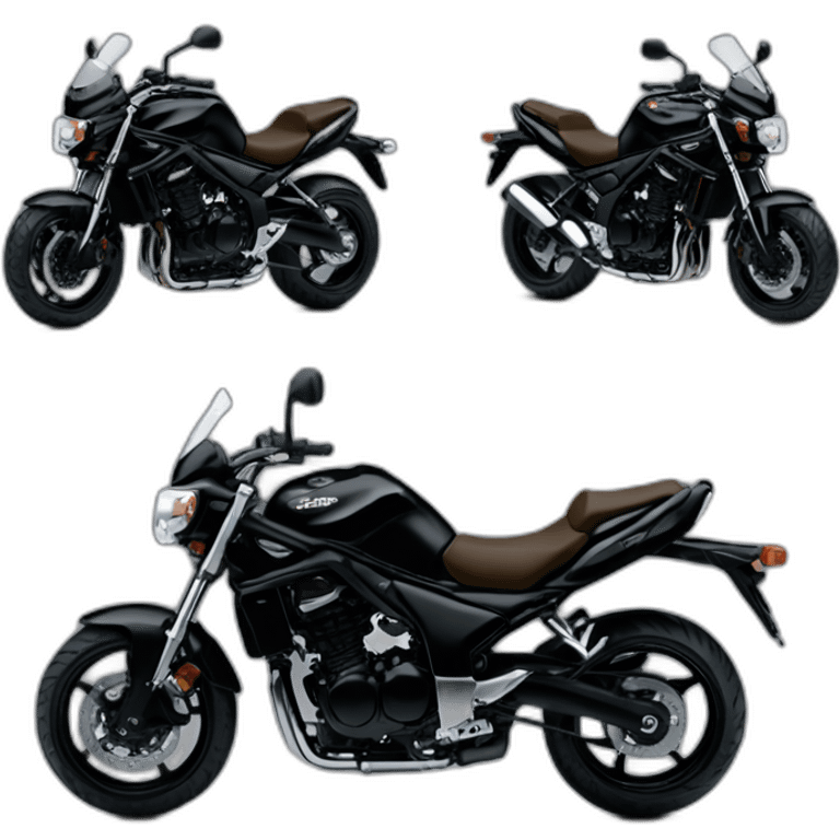 a black suzuki bandit 1200 Naked 2007 with brown seats emoji