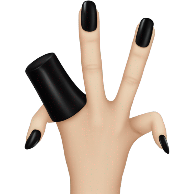 Gothic black fingernail polish black hands emoji