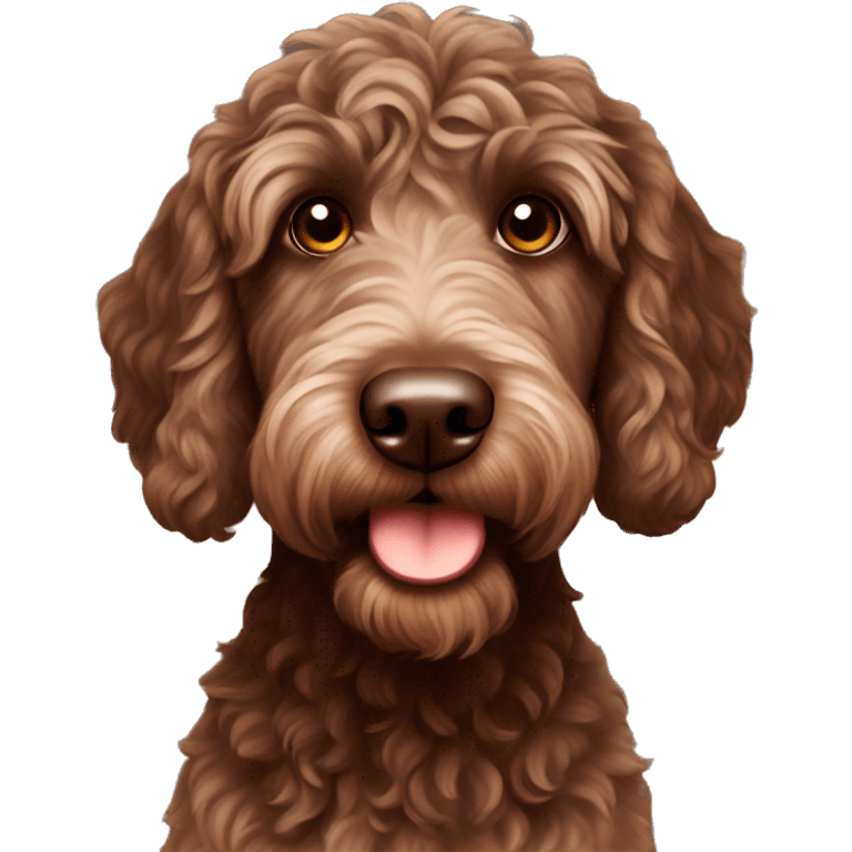 Chocolate brown labradoodle emoji