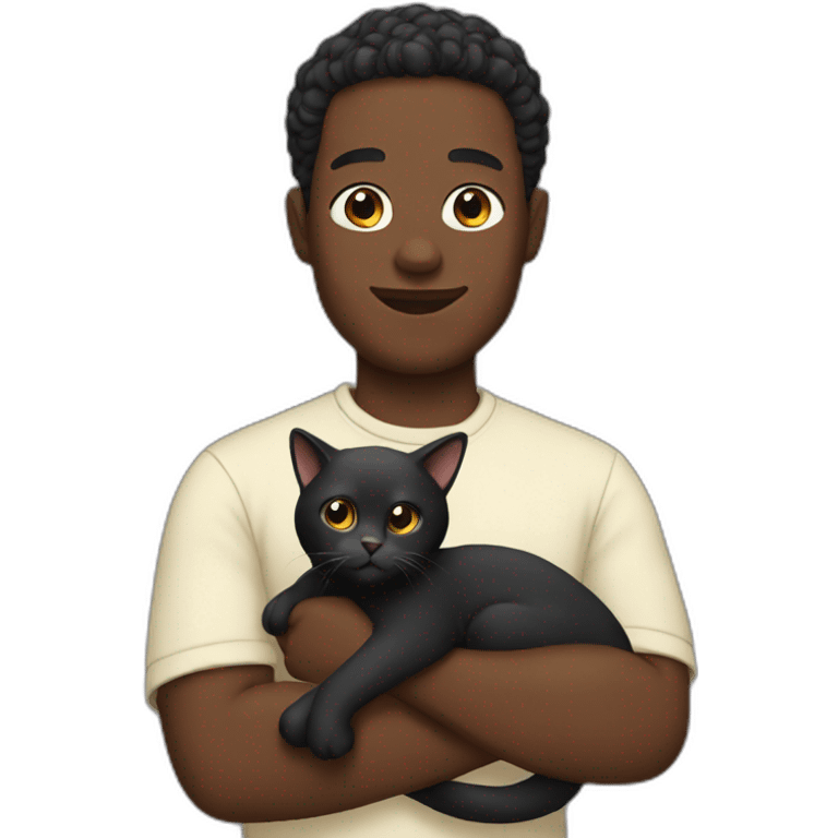 black man holding cat emoji