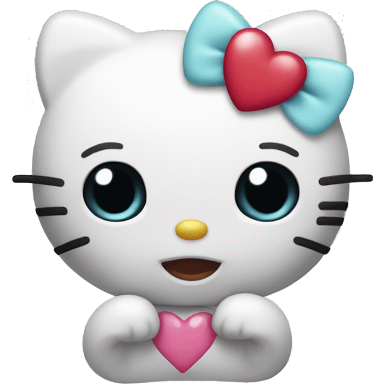 hello kitty with heart eyes emoji