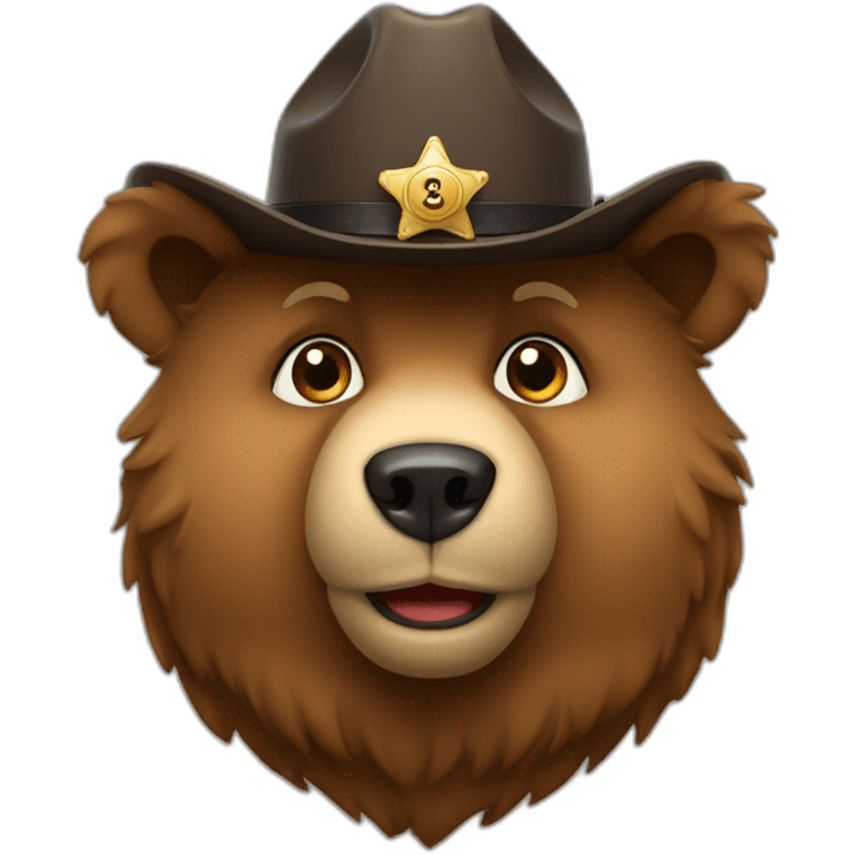 bear in sheriff's hat emoji