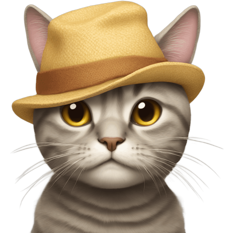 Cat with a hat that’s sad emoji