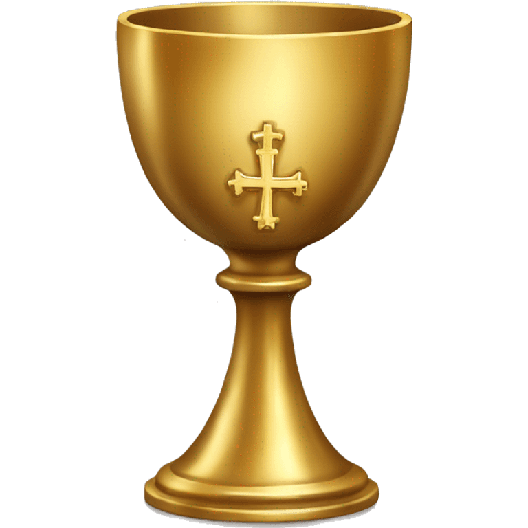 Golden chalice with a saint peters cross emoji