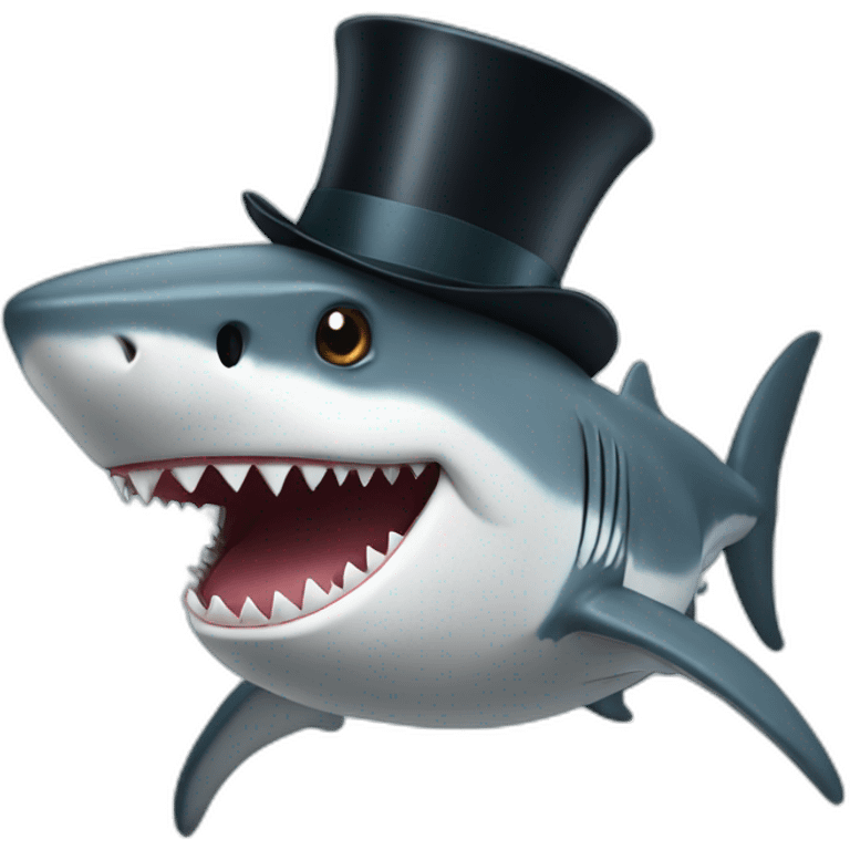 Shark with a top hat emoji