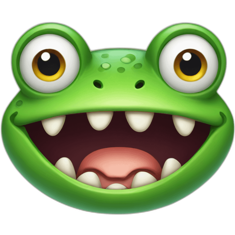 angry frog with teeth  emoji