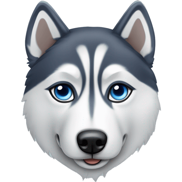 husky siberiano con ojos de color azul y con mancha de 3 hojas en la frente emoji