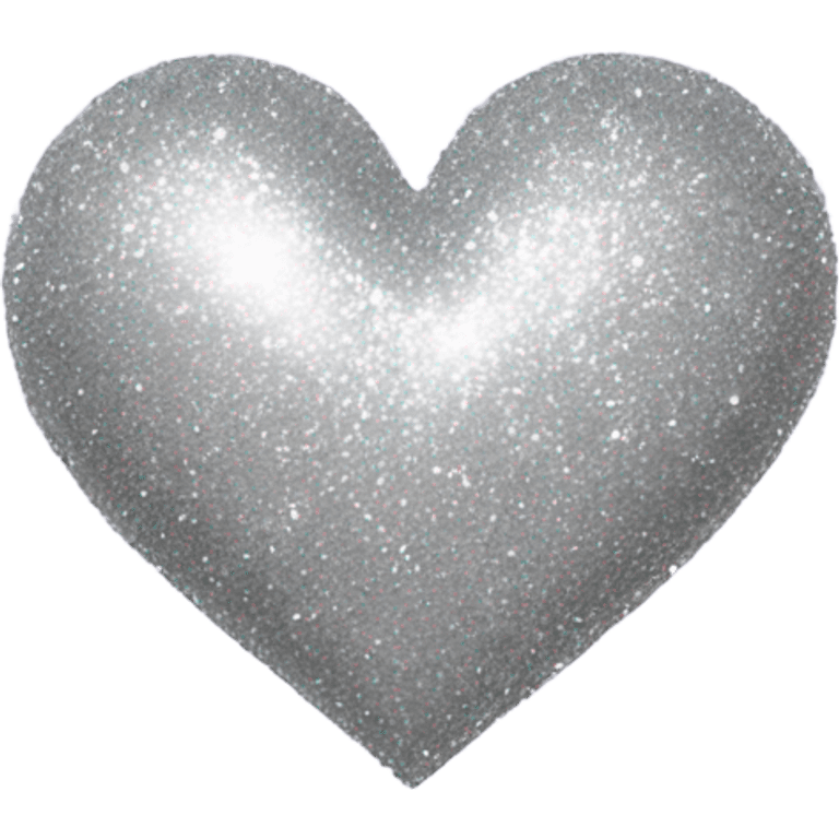 Silver glittery heart emoji