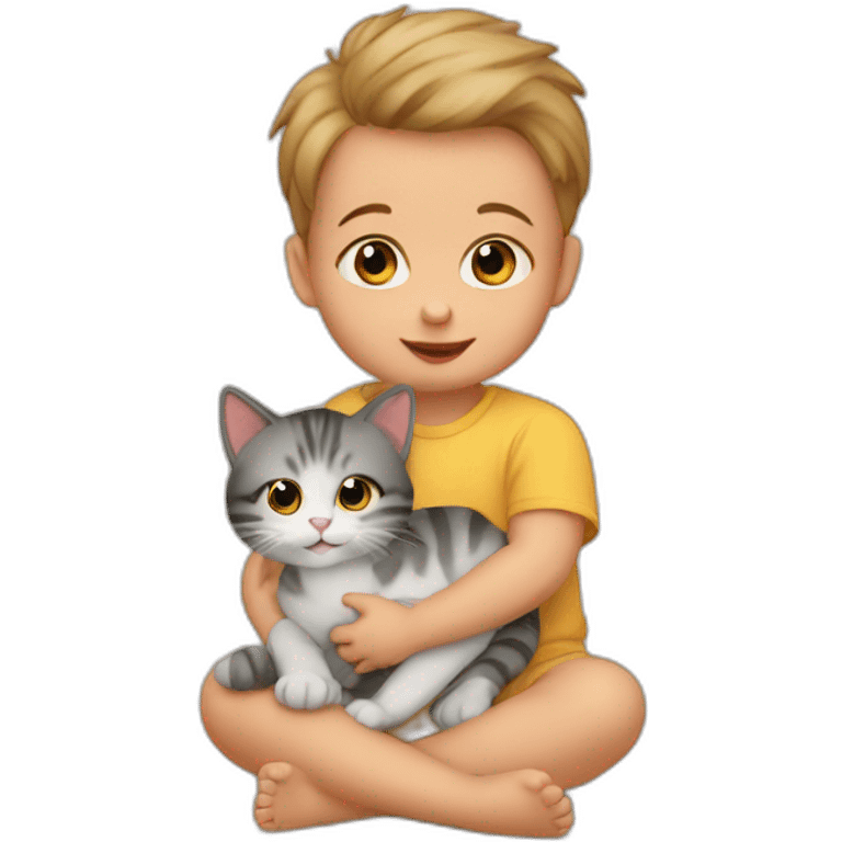 Baby and cat emoji