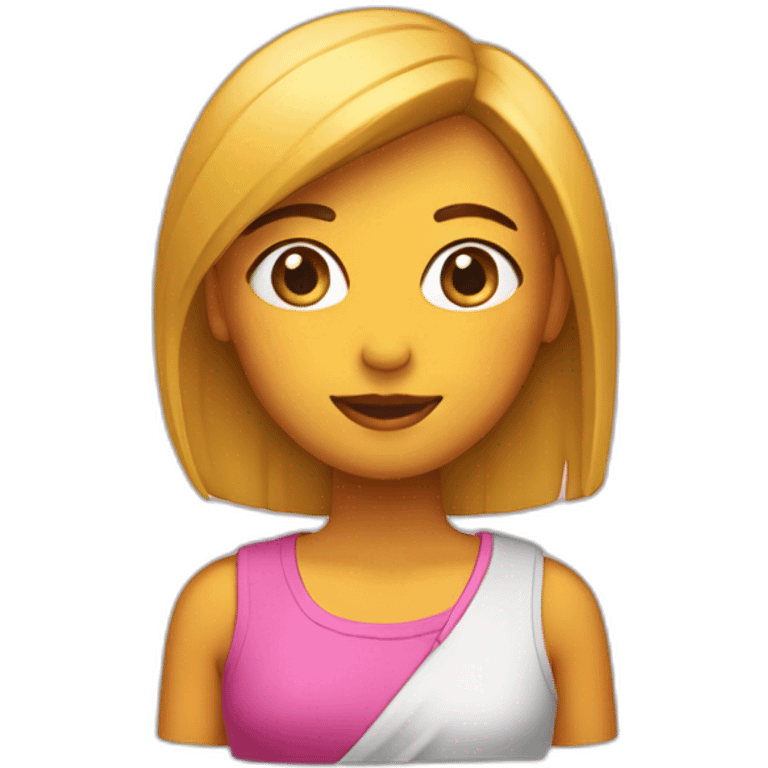 Chica con falda corta inclinada sobre la vista trasera. emoji