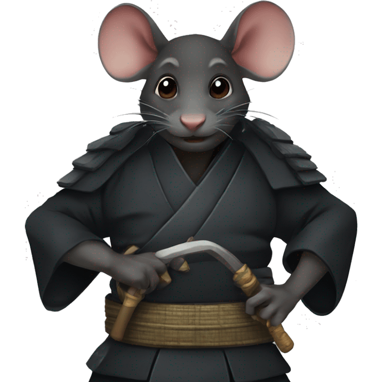 Black rat as shogun emoji