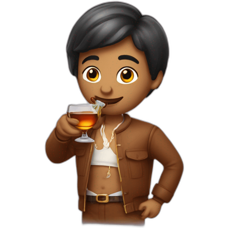 Barby drinking Kizlyar brandy emoji