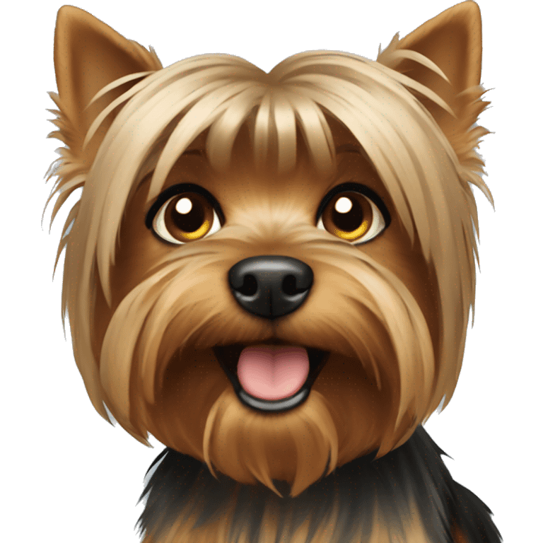 Brown yorkshire terrier girl emoji