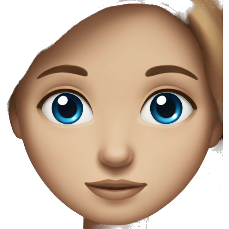 Girl with brown long hair, and blue eyes ( pretty) emoji