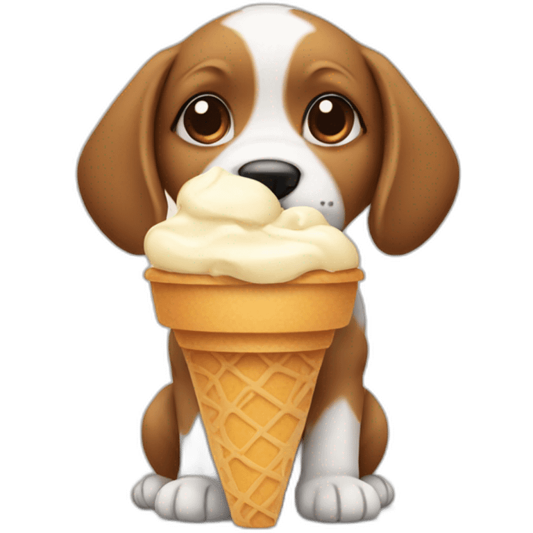 puppy with icecream emoji