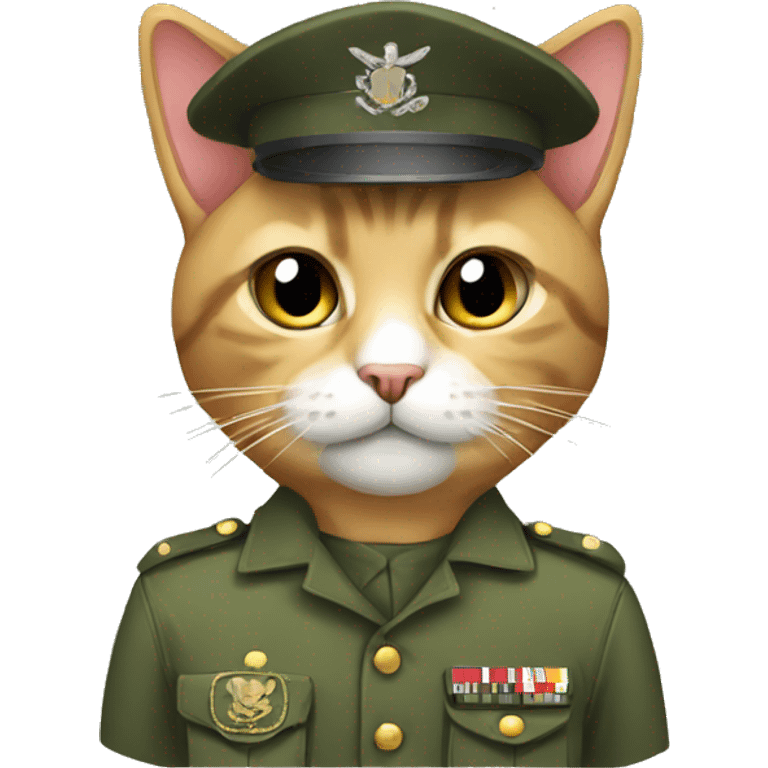 cat in military pixel  emoji