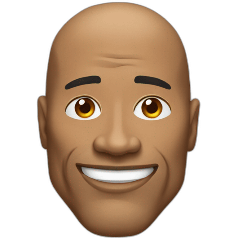 a rock with dwayne johnson face on it emoji