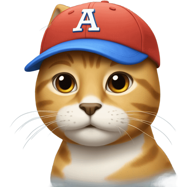 cat with a base ball cap emoji