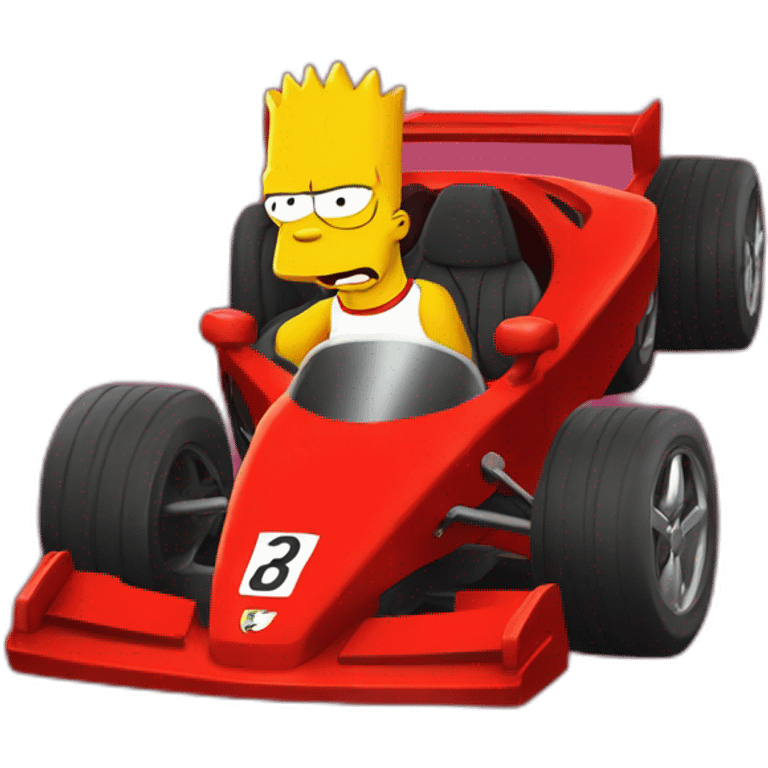 bart simpson driving a red ferrari car emoji