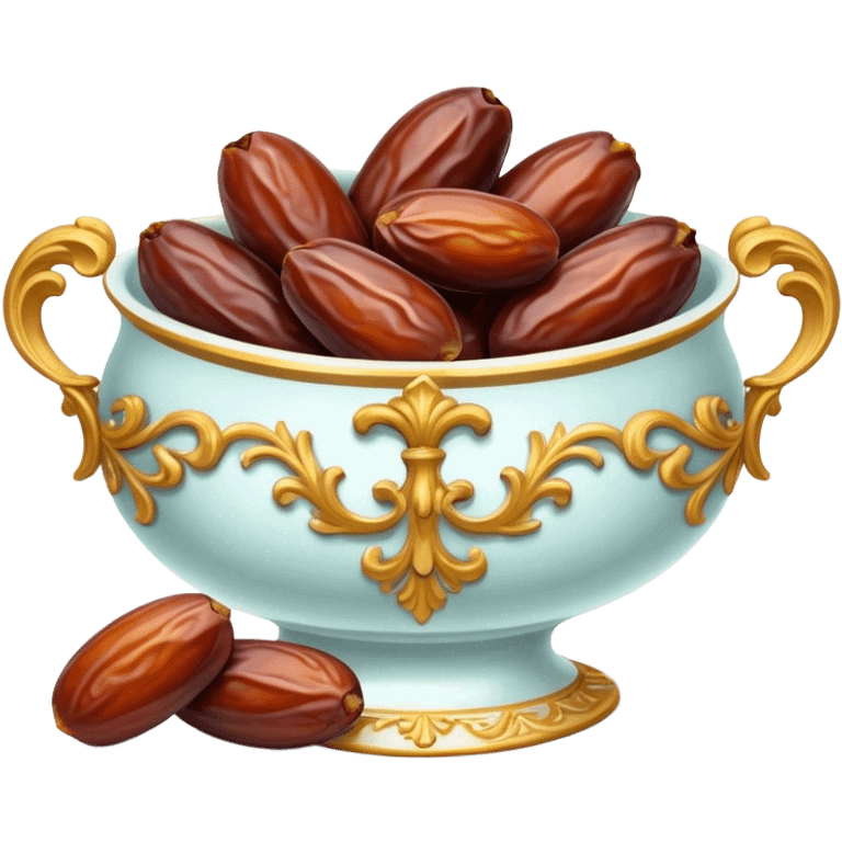 Bowl of dates in rococo style emoji