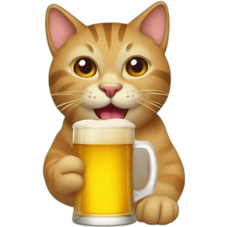 Cat drink beer emoji