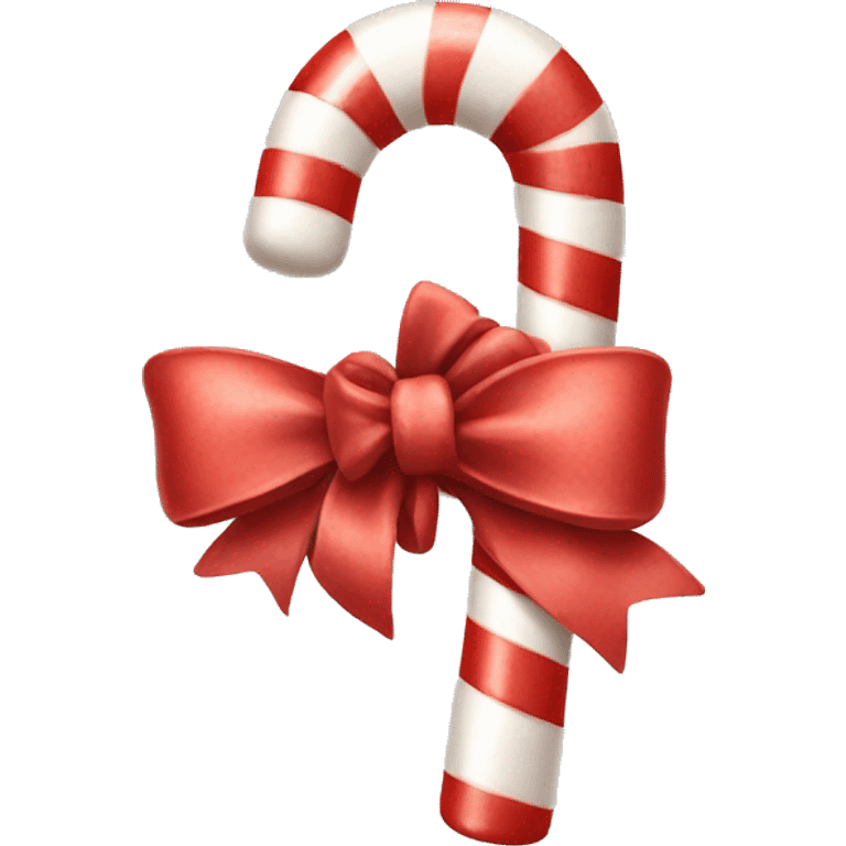 Candy cane tied with a bow emoji