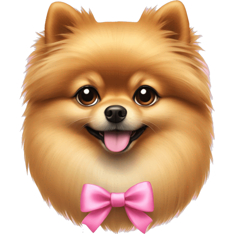 Pomeranian with pink bow emoji