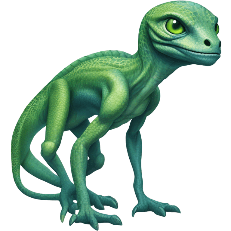 a reptilian alien woman full body emoji