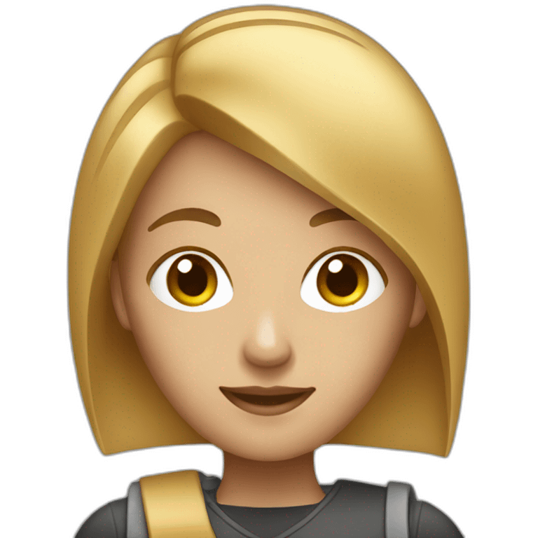 Working Woman with Brown & blonde Hait with Smartphone emoji