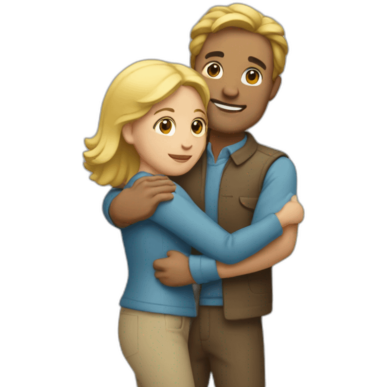 Man holding a woman emoji