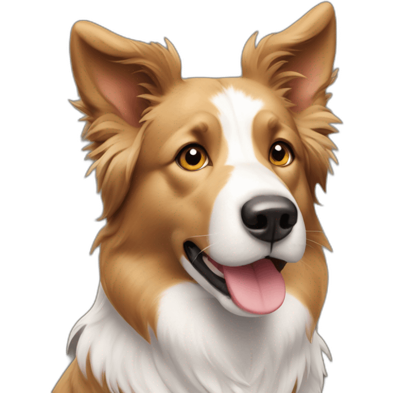 Border collie black and tan short haired ears up emoji