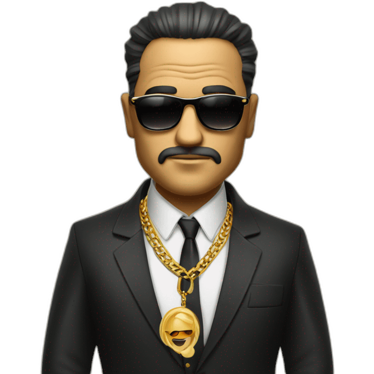 mafia boss with sun glasses and cigar and a gold chain emoji